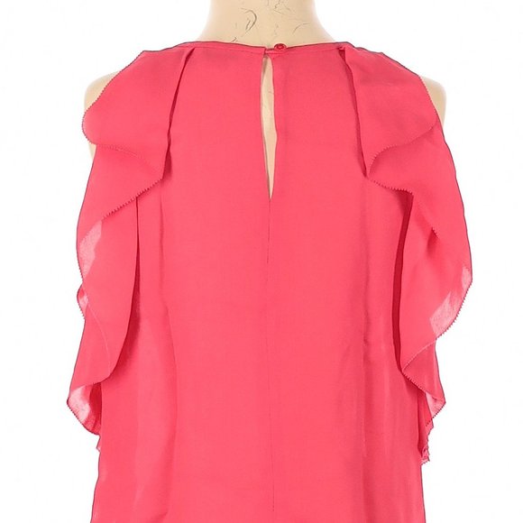 KATE SPADE Coral Pink Viscose Ruffle Accent Blouse - Picture 6 of 6